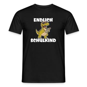 Einschulung Erstklässler Dino T-Rex Schulkind - Männer T-Shirt - Schwarz - Vorne - AI Model Male 178 light (178cm)