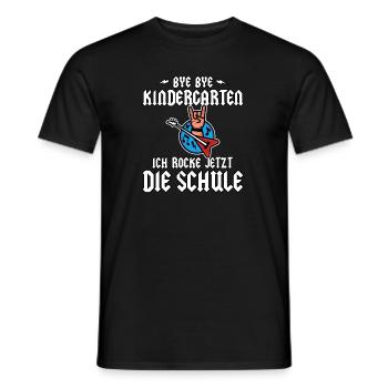 Einschulung Heavy Metal Gitarre Pommesgabel Rockig - Männer T-Shirt - Schwarz - Vorne - AI Model Male 178 light (178cm)