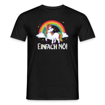 Einfach Nö! Lustiges Einhorn Regenbogen Geschenk - Männer T-Shirt - Schwarz - Vorne - AI Model Male 178 light (178cm)