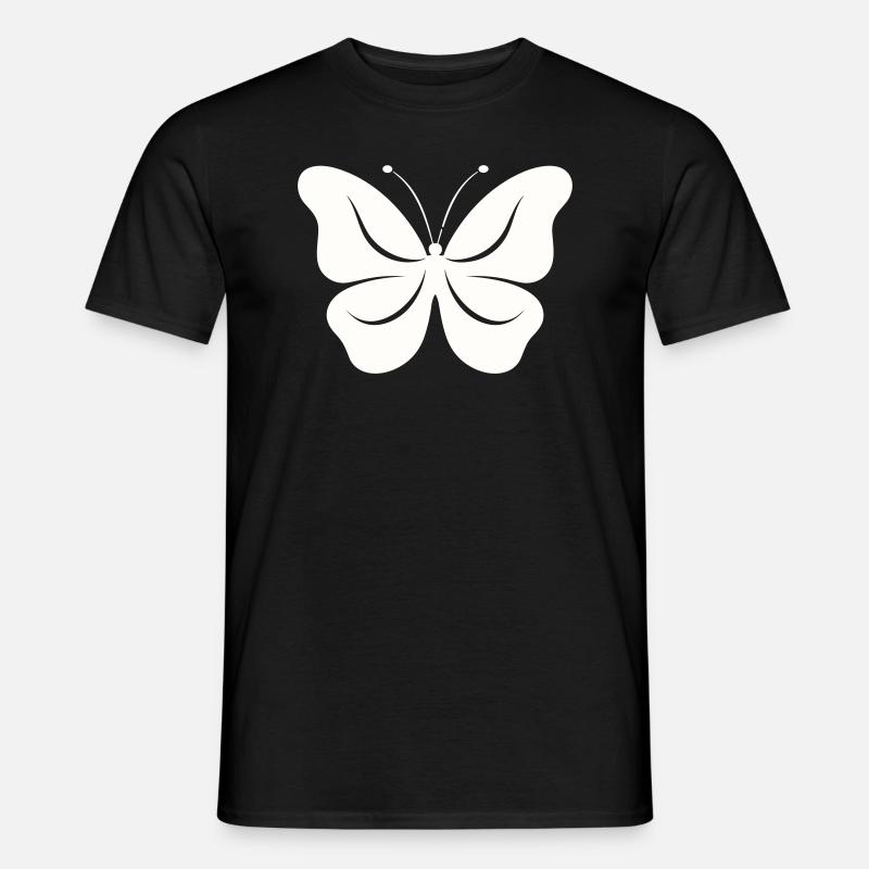 Der einfache Schmetterling - Männer T-Shirt - Schwarz