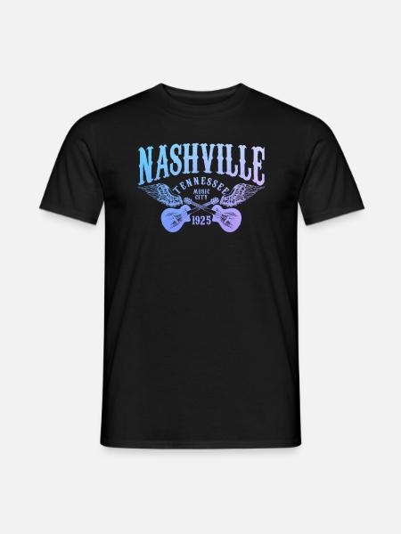 Nashville Tennessee Country Music City - Männer T-Shirt - Schwarz