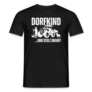 Dorfkind und stolz drauf! - Männer T-Shirt - Schwarz - Vorne - AI Model Male 178 light (178cm)