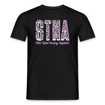 STNA State Tested Nursing Assistant - Men's T-Shirt - black - Front - AI Model Male 178 light (178cm)