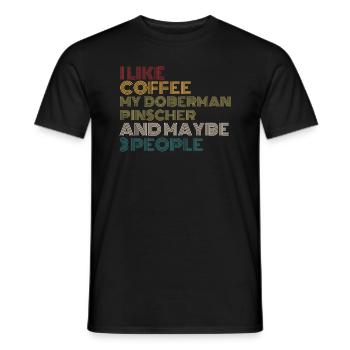 Amateurs de café Doberman Pinscher Propriétaire de chien Funny Qu - T-shirt homme - noir - Devant - AI Model Male 178 light (178cm)