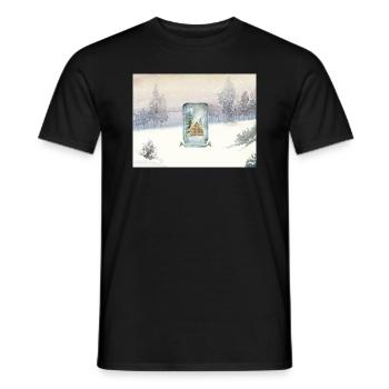 Winterhüttenweihnacht Winter Cabin Christmas - Männer T-Shirt - Schwarz - Vorne - AI Model Male 178 light (178cm)