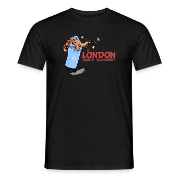 London public transport - Men's T-Shirt - black - Front - AI Model Male 178 light (178cm)