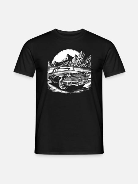 Vintage Classic Car Shirt – Retro Auto T-Shirt - Männer T-Shirt - Schwarz