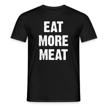 Mangez plus de viande - T-shirt homme - noir - Devant - AI Model Male 178 light (178cm)