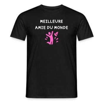 Meilleure Amie du monde vecteur - T-shirt homme - noir - Devant - AI Model Male 178 light (178cm)