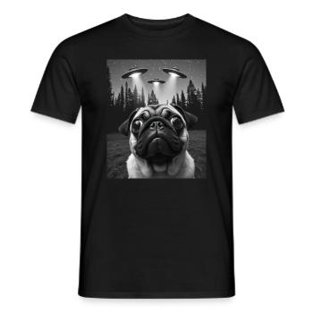 OVNI Drôle de chien - T-shirt homme - noir - Devant - AI Model Male 178 light (178cm)