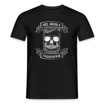 Sexe, drogues et musique folklorique - T-shirt homme - noir - Devant - AI Model Male 178 light (178cm)