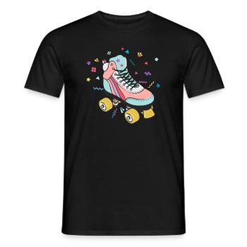 80s 90s Roller Skates, Retro Vintage, Party - T-shirt homme - noir - Devant - AI Model Male 178 light (178cm)