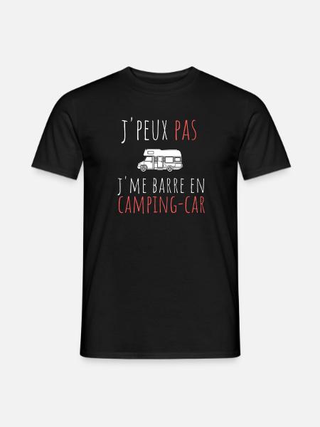 t shirt j'peux pas j'me barre en camping-car - T-shirt homme - noir
