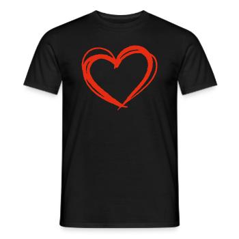 Coeur rouge - T-shirt homme - noir - Devant - AI Model Male 178 light (178cm)