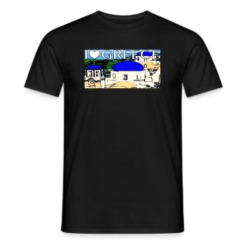 griechenland Greece Santorini - Männer T-Shirt - Schwarz - Vorne - AI Model Male 178 light (178cm)