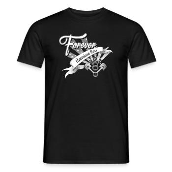 Forever American Cars - Men's T-Shirt - black - Front - AI Model Male 178 light (178cm)