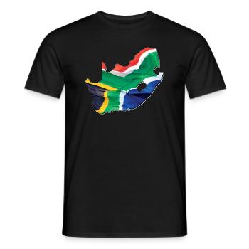 Echte Südafrika Flagge – Flag Map - Männer T-Shirt - Schwarz - Vorne - AI Model Male 178 light (178cm)