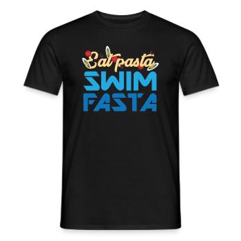 Eat Pasta swim Fasta Sport Swimmer Water Rat - Men's T-Shirt - black - Front - AI Model Male 178 light (178cm)