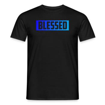Gesegnet glücklich und zufrieden! - Männer T-Shirt - Schwarz - Vorne - AI Model Male 178 light (178cm)