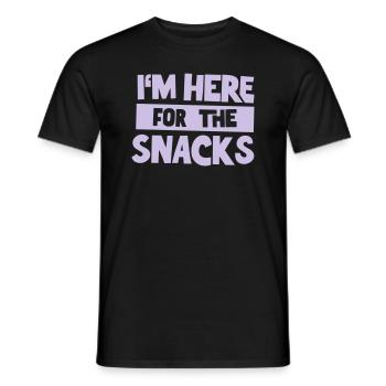 Ici pour les collations - T-shirt homme - noir - Devant - AI Model Male 178 light (178cm)