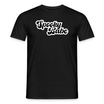 Spooky babe, texte d’Halloween d’inspiration rétro - T-shirt homme - noir - Devant - AI Model Male 178 light (178cm)