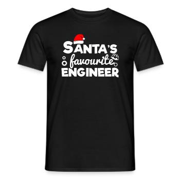 Funny Christmas Santa's favourite engineer - Men's T-Shirt - black - Front - AI Model Male 178 light (178cm)