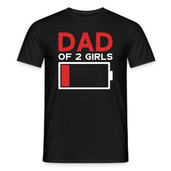 DAD OF 2 GIRLS - Männer T-Shirt - Schwarz - Vorne - AI Model Male 178 light (178cm)
