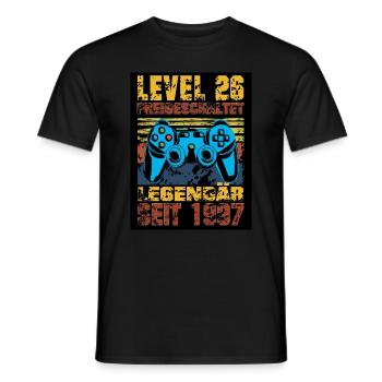 LEVEL 26, 26. Geburtstag, Legendär seit 2097 - Männer T-Shirt - Schwarz - Vorne - AI Model Male 178 light (178cm)