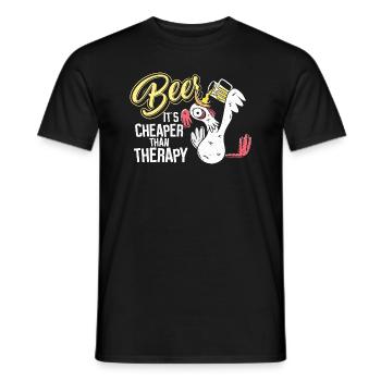Beer günstiger als Therapie - Männer T-Shirt - Schwarz - Vorne - AI Model Male 178 light (178cm)