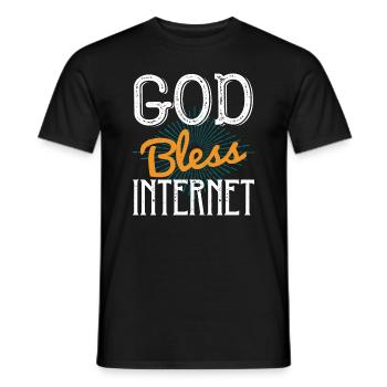 Que Dieu bénisse Internet - T-shirt homme - noir - Devant - AI Model Male 178 light (178cm)
