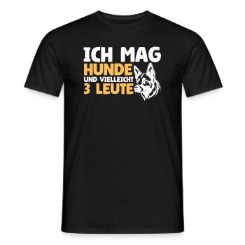 I like dogs and maybe 3 people - Men's T-Shirt - black - Front - AI Model Male 178 light (178cm)