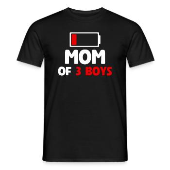 Maman de 3 garçons - T-shirt homme - noir - Devant - AI Model Male 178 light (178cm)