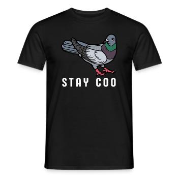 Stay Coo Bird | Funny Cool Pigeon Birding - Männer T-Shirt - Schwarz - Vorne - AI Model Male 178 light (178cm)
