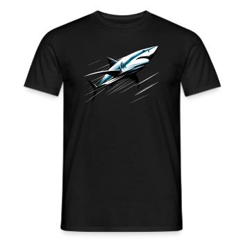 Requin en mouvement - T-shirt homme - noir - Devant - AI Model Male 178 light (178cm)