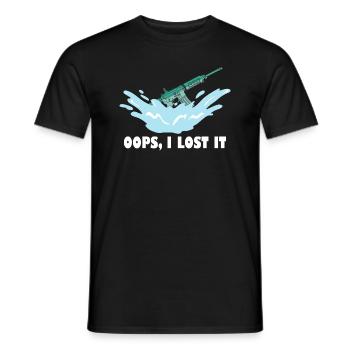oups je l’ai perdu Design pour un fan d’armes à feu - T-shirt homme - noir - Devant - AI Model Male 178 light (178cm)