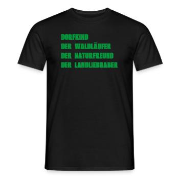 DORFKIND - WALDLÄUFER NATURFREUND LANDLIEBHABER - Männer T-Shirt - Schwarz - Vorne - AI Model Male 178 light (178cm)