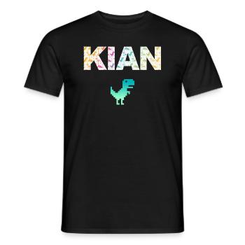 KIAN - Schöner Jungen Name mit Dinosaurier - Männer T-Shirt - Schwarz - Vorne - AI Model Male 178 light (178cm)