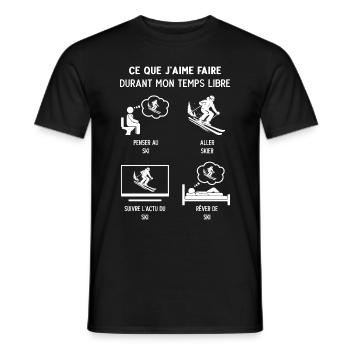 Skieur Ski Humour Temps Libre - T-shirt homme - noir - Devant - AI Model Male 178 light (178cm)