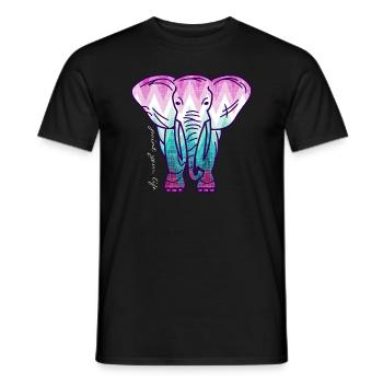 Elefant-paint your life1 - Men's T-Shirt - black - Front - AI Model Male 178 light (178cm)