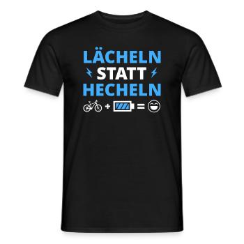 Fahrrad Rad E-Bike E Bike Pedelec Elektrofahrrad - Männer T-Shirt - Schwarz - Vorne - AI Model Male 178 light (178cm)