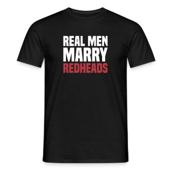 Les vrais hommes épousent les rousses MC1R Red Hair Ginger - T-shirt homme - noir - Devant - AI Model Male 178 light (178cm)