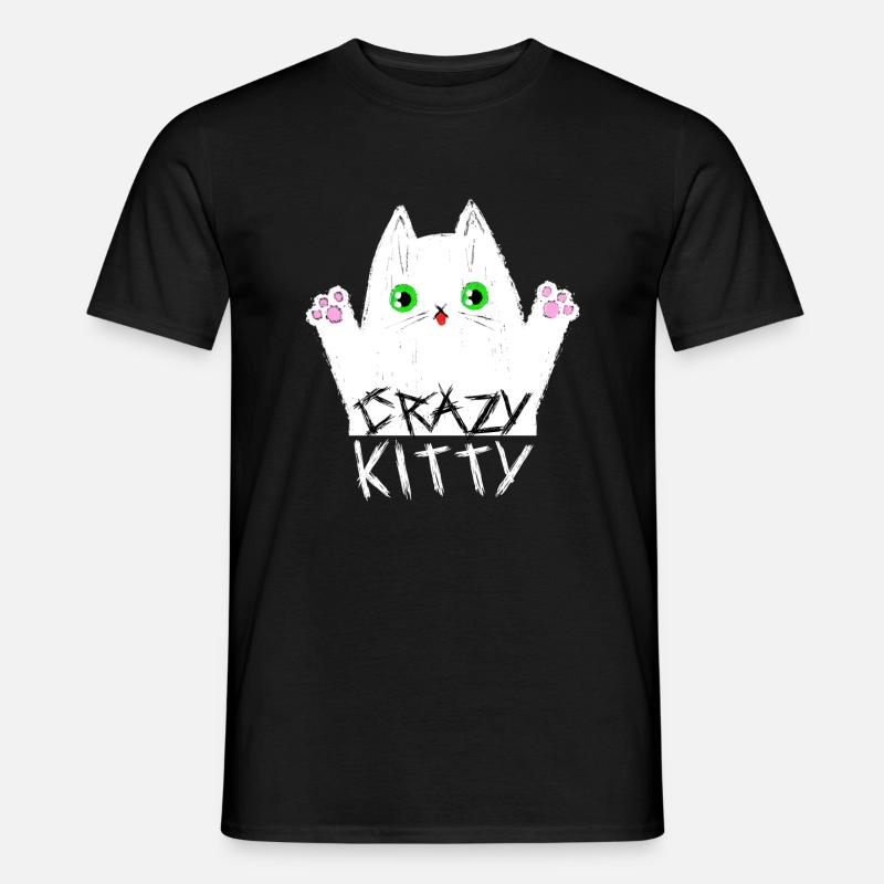 Crazy Kitty - Männer T-Shirt - Schwarz
