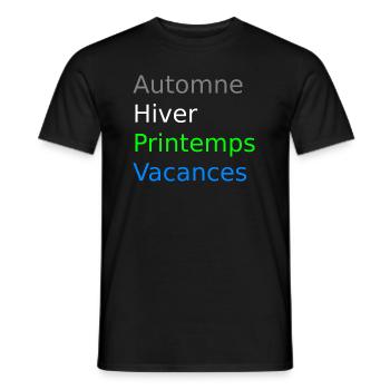 Automne hiver printemps vacances - T-shirt homme - noir - Devant - AI Model Male 178 light (178cm)