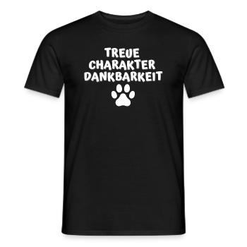 Treue Charakter Dankbarkeit Hundepfote Hundeliebe - Männer T-Shirt - Schwarz - Vorne - AI Model Male 178 light (178cm)