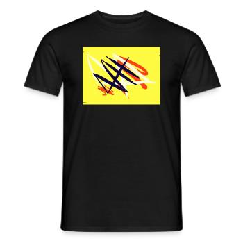 Moderne Kunst auf gelbem Hintergrund - Männer T-Shirt - Schwarz - Vorne - AI Model Male 178 light (178cm)