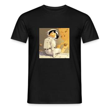 Weltall Spacecat Katze Astronaut Kater - Männer T-Shirt - Schwarz - Vorne - AI Model Male 178 light (178cm)