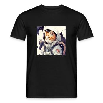Cat Space Cat Astronaut Astrocat - Men's T-Shirt - black - Front - AI Model Male 178 light (178cm)