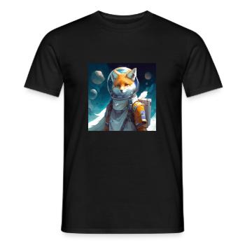 Spacefuchs Fuchs im All - Männer T-Shirt - Schwarz - Vorne - AI Model Male 178 light (178cm)