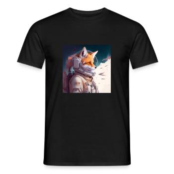 Spacefox Fuchs Astronaut Weltall - Männer T-Shirt - Schwarz - Vorne - AI Model Male 178 light (178cm)