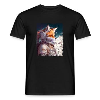 Spacefuchs Fuchs im All Raumanzug - Männer T-Shirt - Schwarz - Vorne - AI Model Male 178 light (178cm)